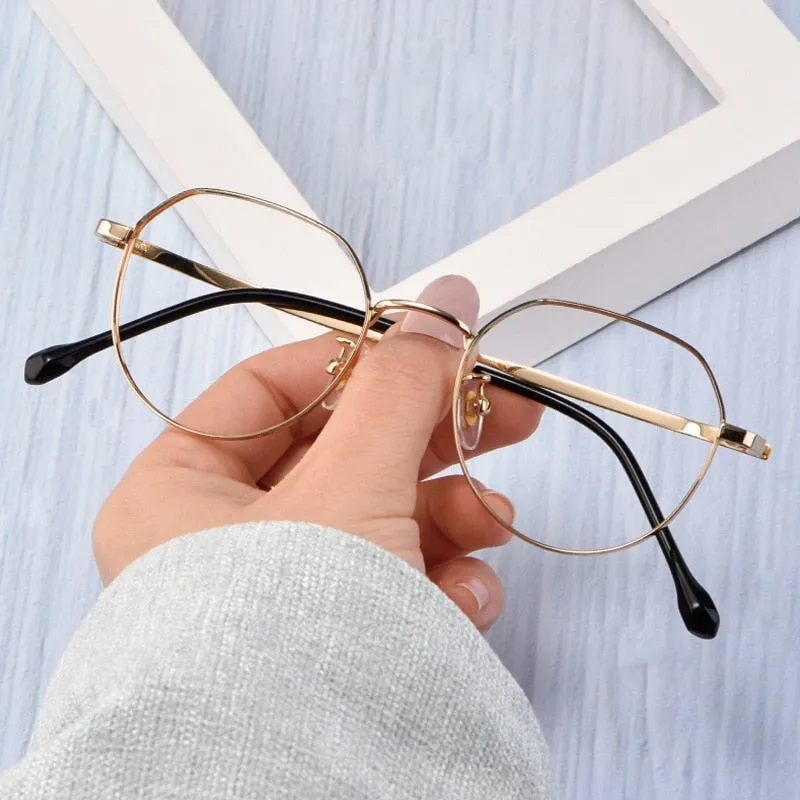 Yimaruili Unisex Full Rim Titanium Polygon Frame Eyeglasses T3519