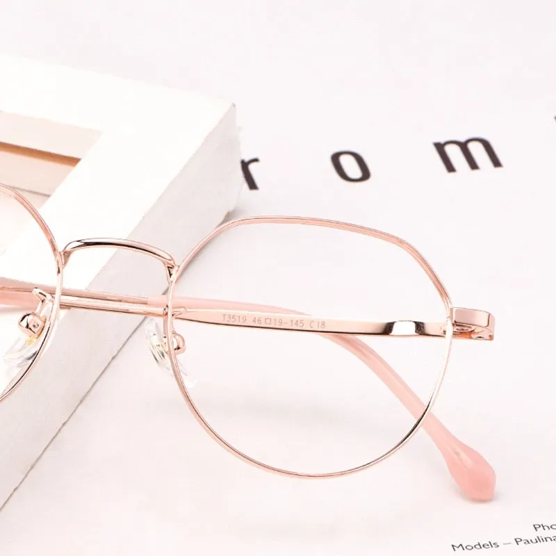 Yimaruili Unisex Full Rim Titanium Polygon Frame Eyeglasses T3519