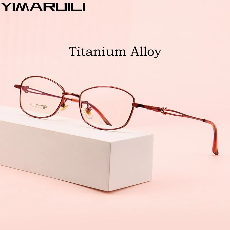 Yimaruili Women's Full Rim Square Titanium Alloy 3531ti