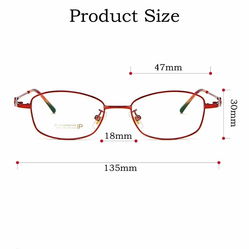 Yimaruili Women's Full Rim Square Titanium Alloy 3531ti