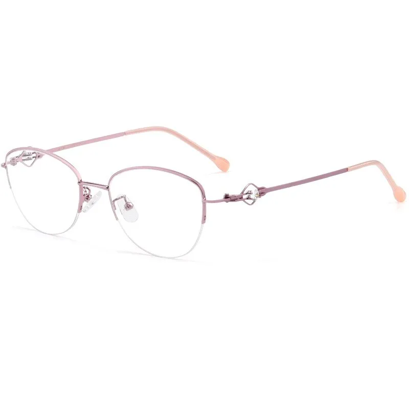 Yimaruili Women's Semi Rim Alloy Frame Eyeglasses 8025Z