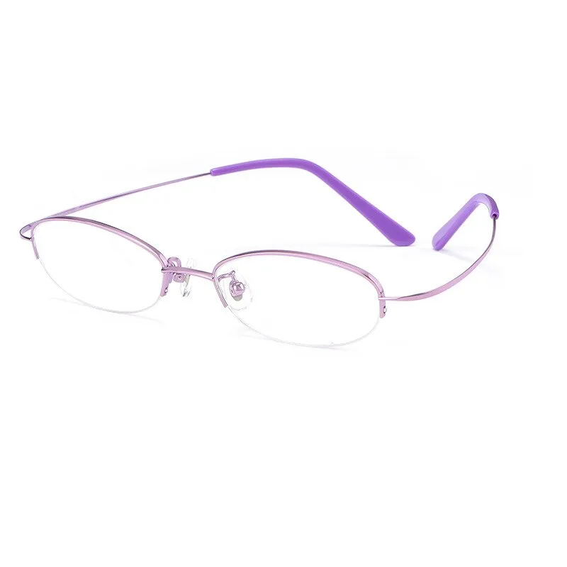 Yimaruili Women's Semi Rim Titanium Frame Eyeglasses T9276