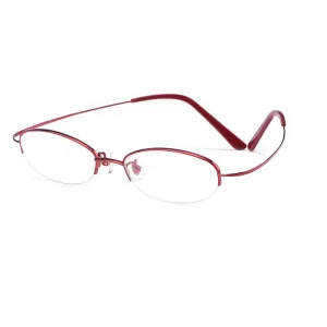 Yimaruili Women's Semi Rim Titanium Frame Eyeglasses T9276
