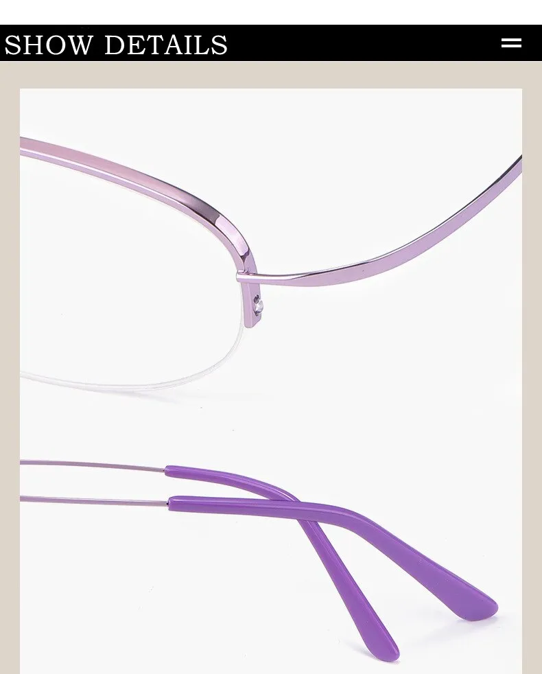 Yimaruili Women's Semi Rim Titanium Frame Eyeglasses T9276