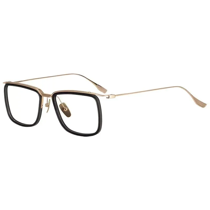 Yimaruli Men's Full Rim Big Square Titanium Eyeglasses Dt106