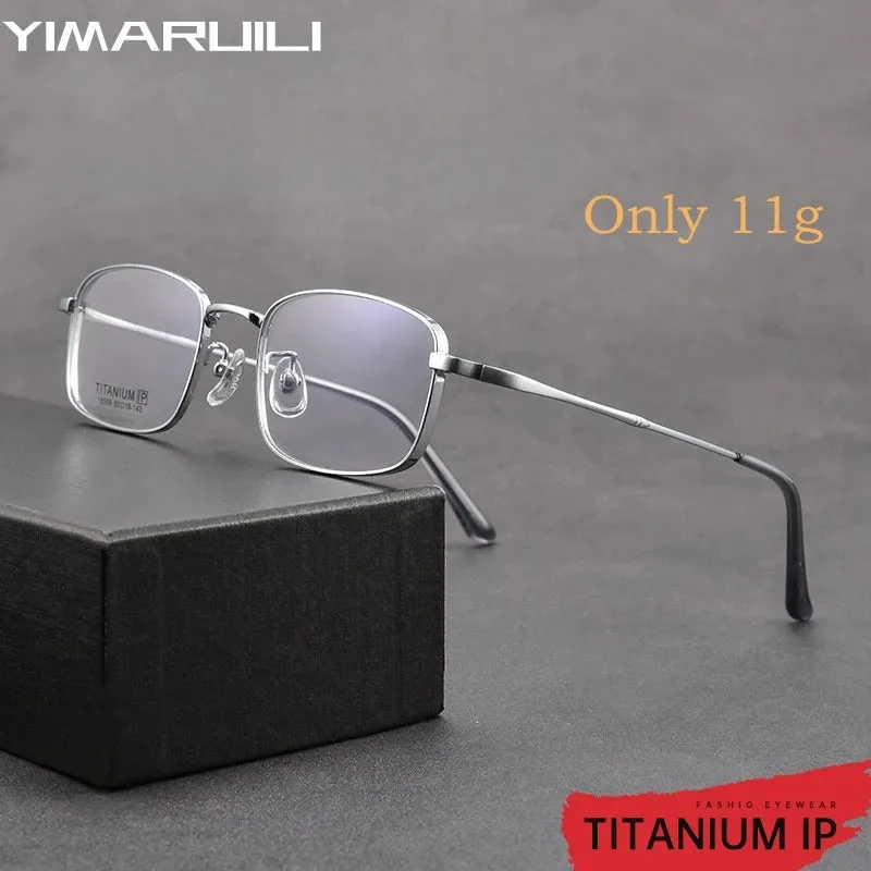 Yimaruli Men's Full Rim Square IP Titanium Eyeglasses  X15339t