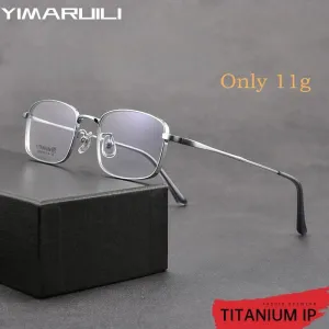 Yimaruli Men's Full Rim Square IP Titanium Eyeglasses  X15339t