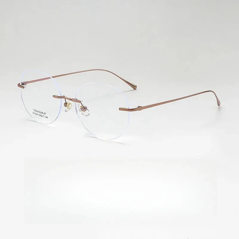 Yimaruli Unisex Rimless Round Titanium Eyeglasses 231604Wk