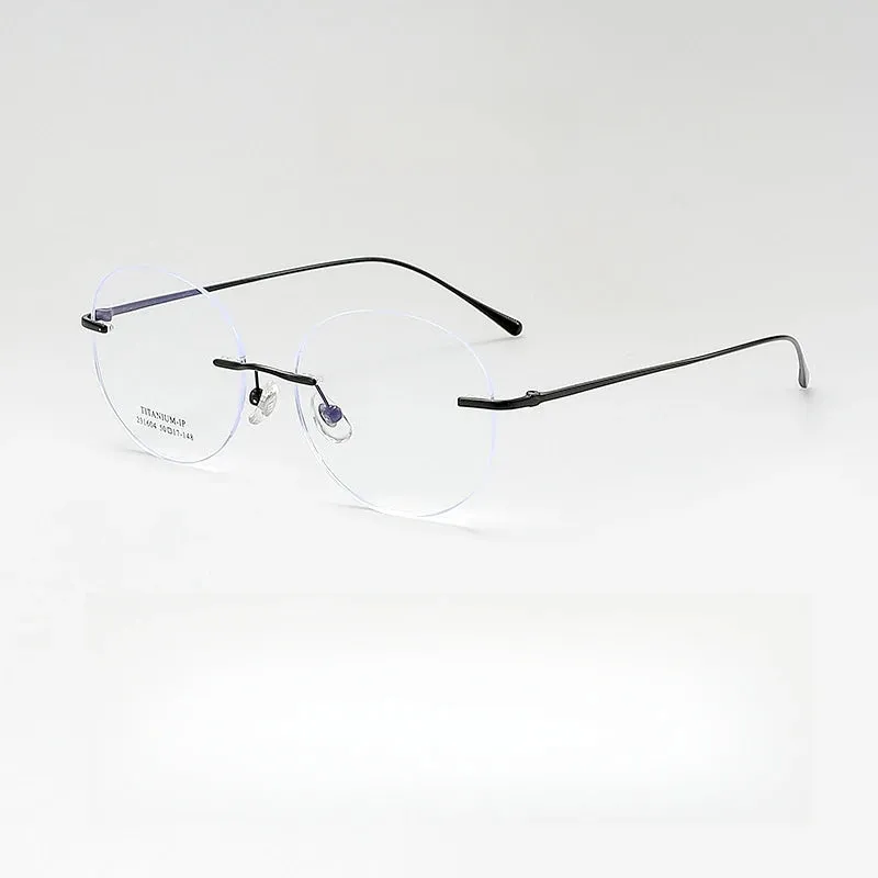 Yimaruli Unisex Rimless Round Titanium Eyeglasses 231604Wk