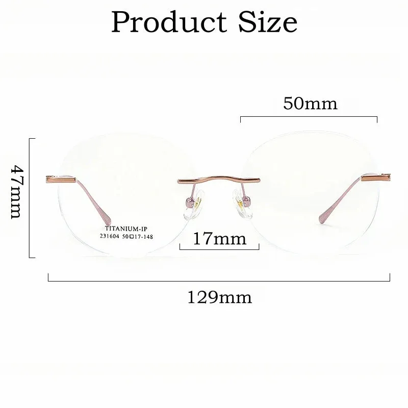 Yimaruli Unisex Rimless Round Titanium Eyeglasses 231604Wk