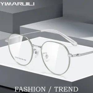 Yimaruli Women's Small Full Rim Round Alloy Eyeglasses 96238
