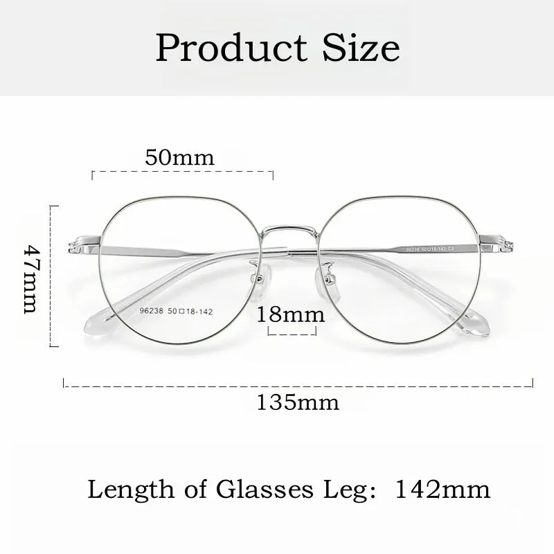 Yimaruli Women's Small Full Rim Round Alloy Eyeglasses 96238