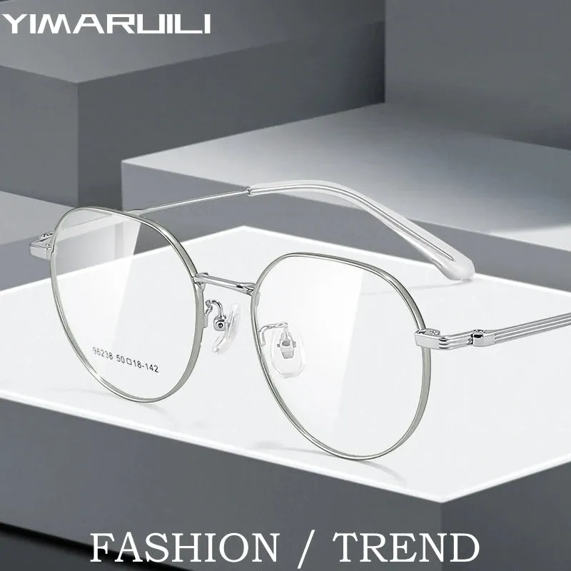 Yimaruli Women's Small Full Rim Round Alloy Eyeglasses 96238