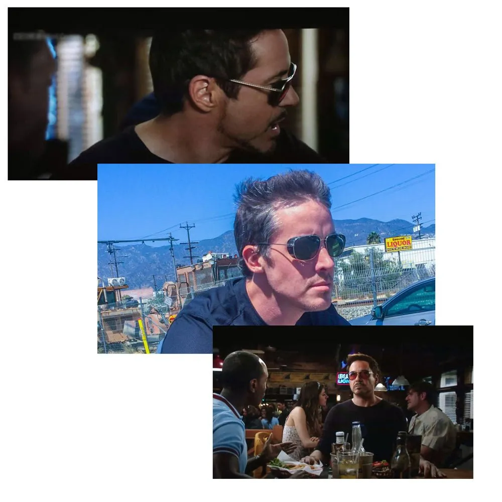 YJ-004 Iron Man 3 actor lead sunglasses double beam sunglasses retro sunglasses