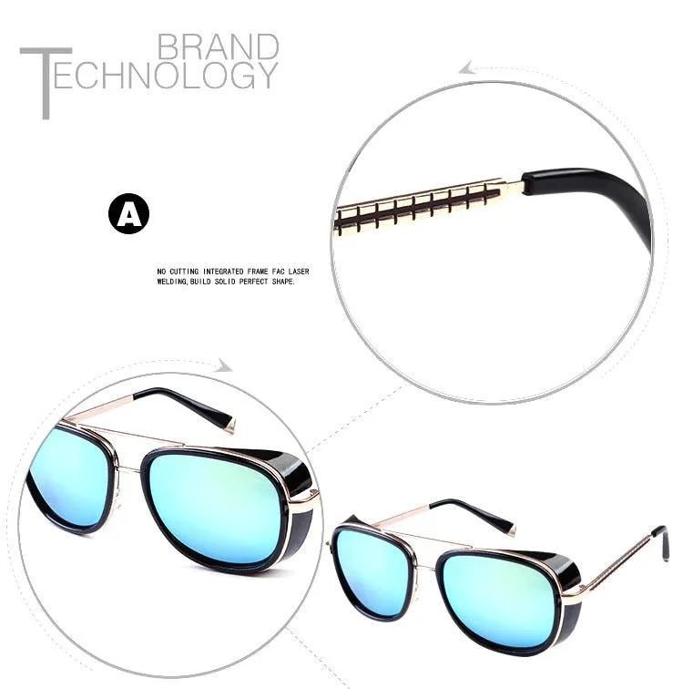 YJ-004 Iron Man 3 actor lead sunglasses double beam sunglasses retro sunglasses