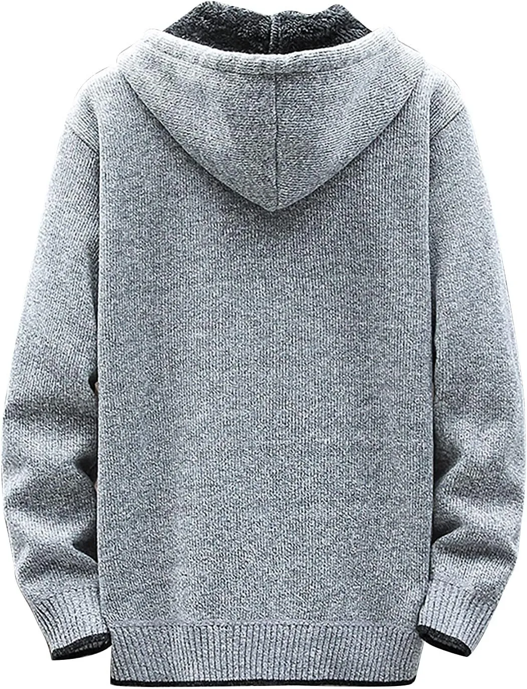 Ymosrh Mens Fleece Jacket Fall and Winter Casual Sweater Jacket Warm Knit Sweater Hooded Hoodie Waterproof Jacket
