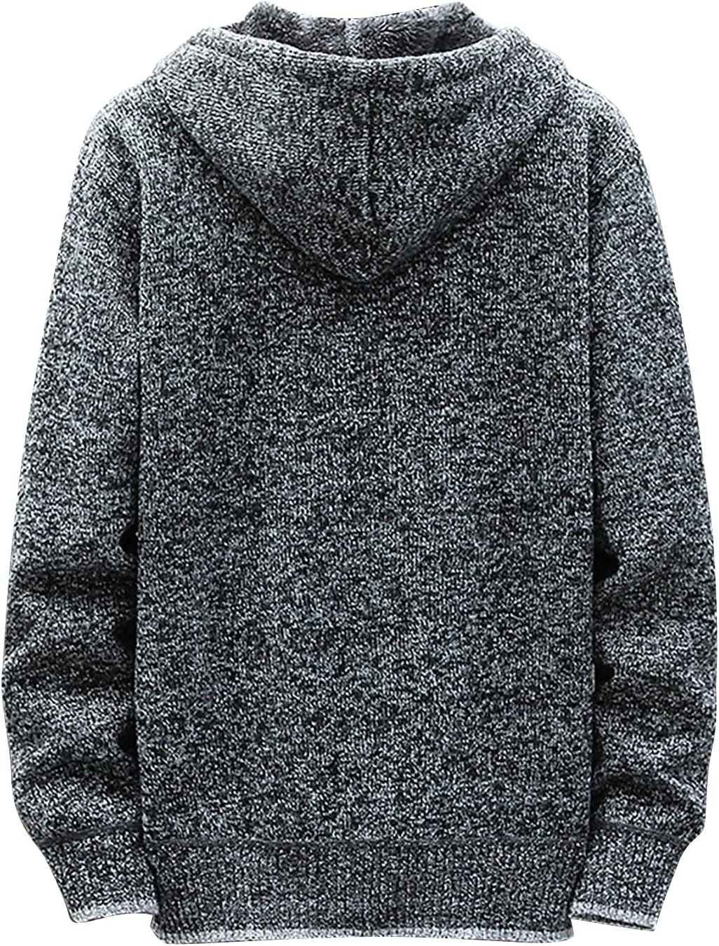 Ymosrh Mens Fleece Jacket Fall and Winter Casual Sweater Jacket Warm Knit Sweater Hooded Hoodie Waterproof Jacket