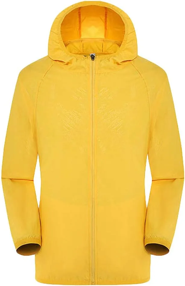 Ymosrh Men's Jacket Coat with Hood Lightweight Waterproof Jacket Raincoat for Golf Cycling Windbreaker Jackets, S-4XL
