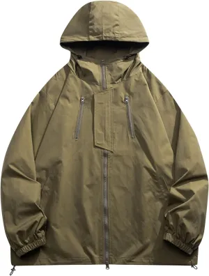 Ymosrh Men's Jacket Waterproof Rain Lightweight Hooded Shell for Travel Hiking Golf Raincoats with Hood, M-5XL