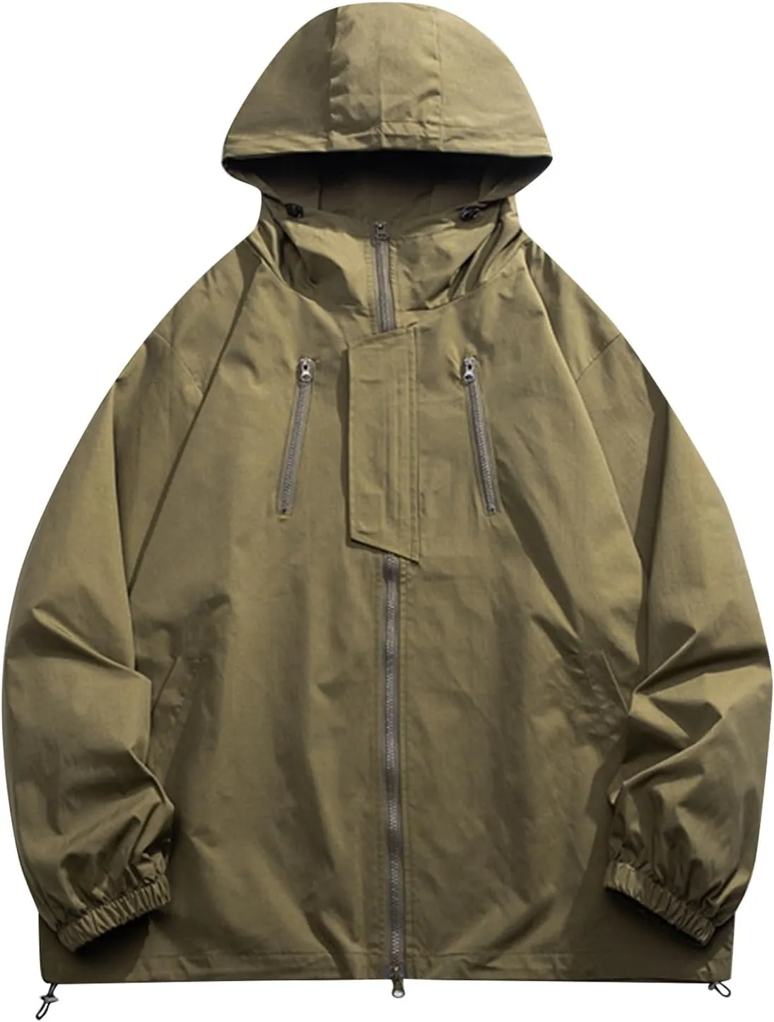 Ymosrh Men's Jacket Waterproof Rain Lightweight Hooded Shell for Travel Hiking Golf Raincoats with Hood, M-5XL