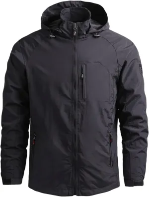 Ymosrh Men's Rain Coat Jackets Casual Lightweight Wind & Water-Resistant Anorak Hoodie Jackets Windbreaker Coats, M-5XL