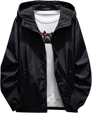 Ymosrh Men's Rain Coats Windproof Jacket Waterproof Lightweight Sport Hooded Windbreaker Raincoat Jacket