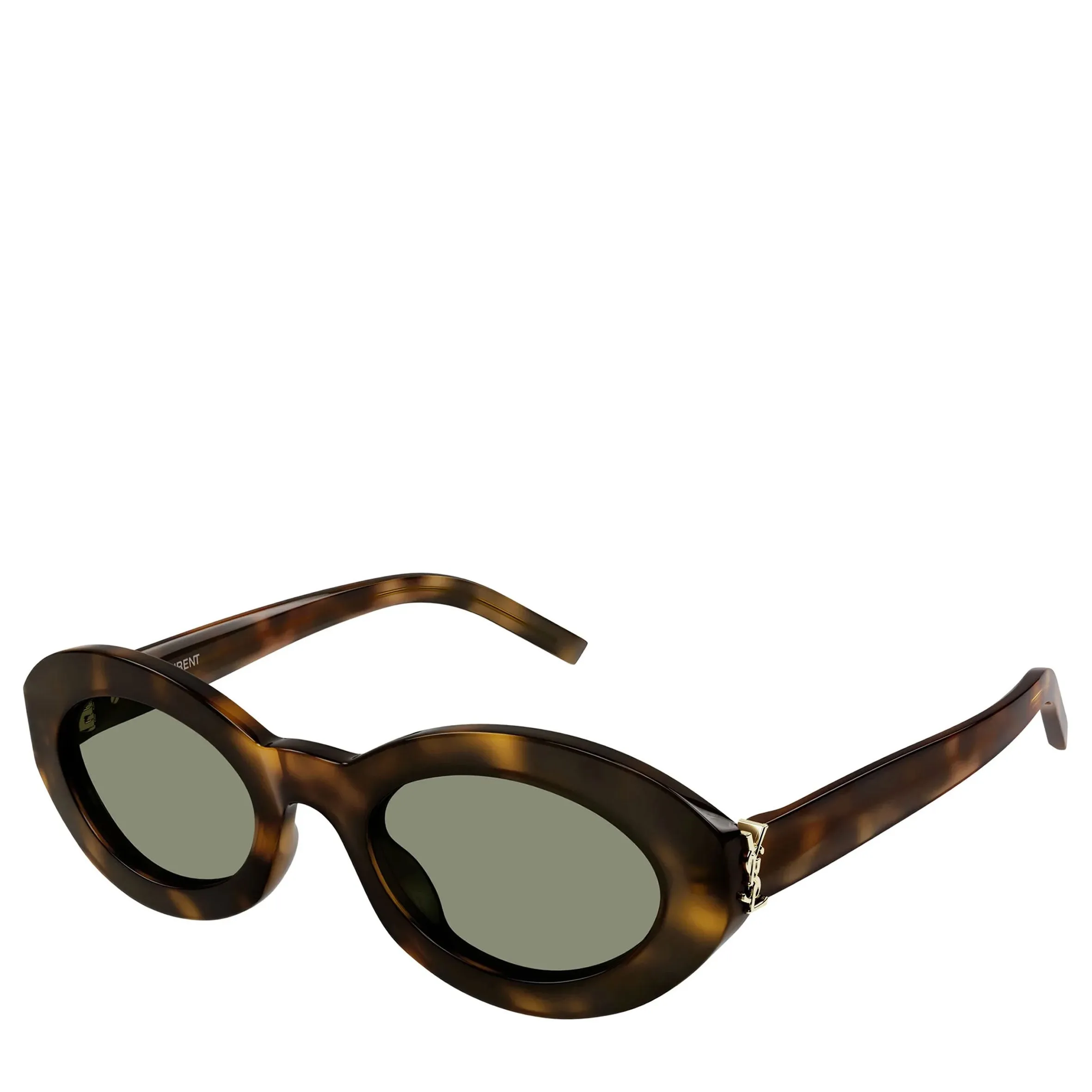 YSL SLM136 Oval Sunglasses, Havana (G)