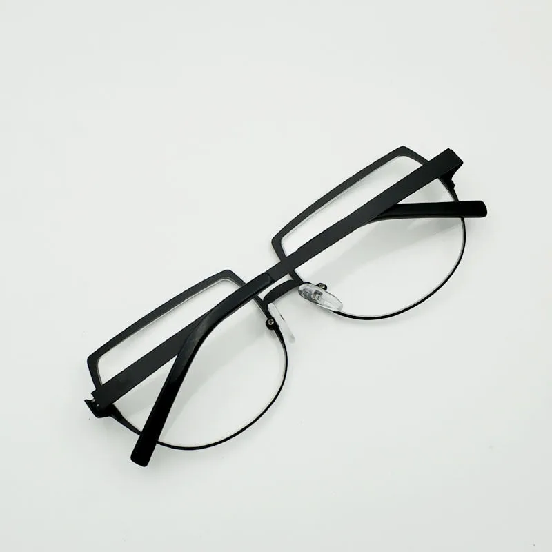 Yujo Unisex Cosplay Full Rim Flat Top Round Alloy Eyeglasses Y007