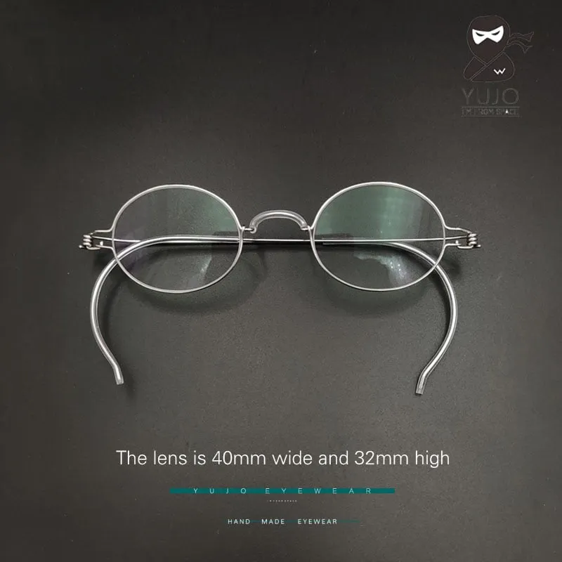 Yujo Unisex Full Rim Eyeglasses Oval Stainless Steel Y011