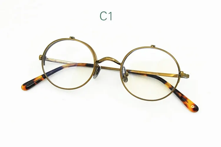 Yujo Unisex Full Rim Oval 45mm Titanium Flip Up Reading Glasses