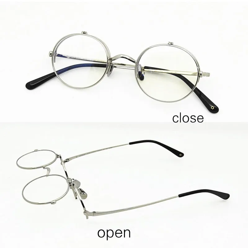 Yujo Unisex Full Rim Oval 45mm Titanium Flip Up Reading Glasses