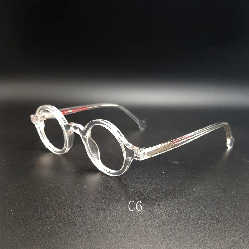 Yujo Unisex Full Rim Small Round Eyeglasses Acetate Y916