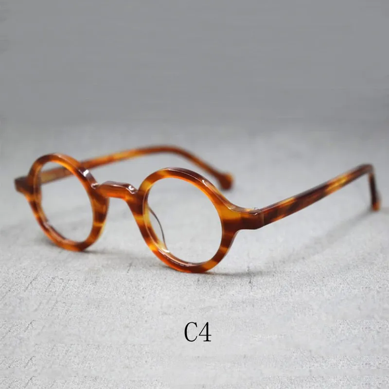 Yujo Unisex Full Rim Small Round Eyeglasses Acetate Y916