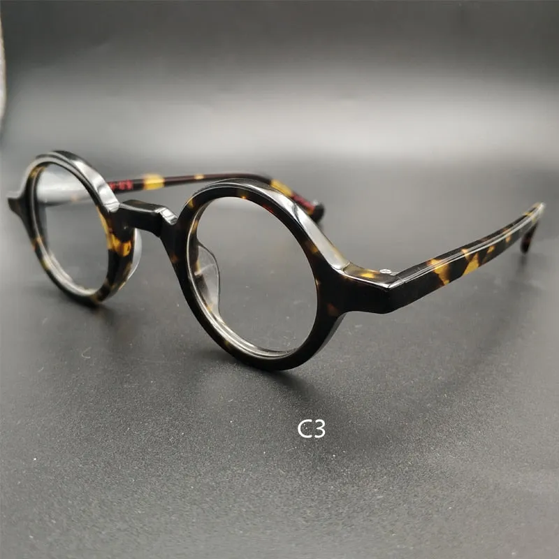 Yujo Unisex Full Rim Small Round Eyeglasses Acetate Y916