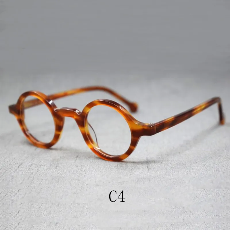 Yujo Unisex Full Rim Small Round Eyeglasses Acetate Y916