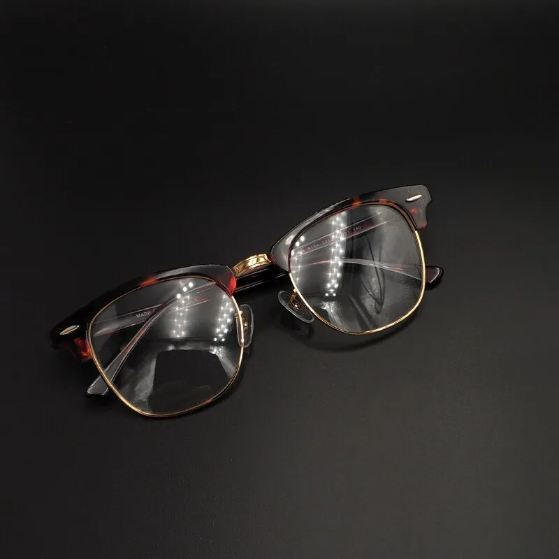 Yujo Unisex Full Rim Square Acetate Horn Eyeglasses 5154