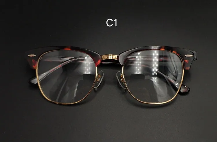 Yujo Unisex Full Rim Square Acetate Horn Eyeglasses 5154