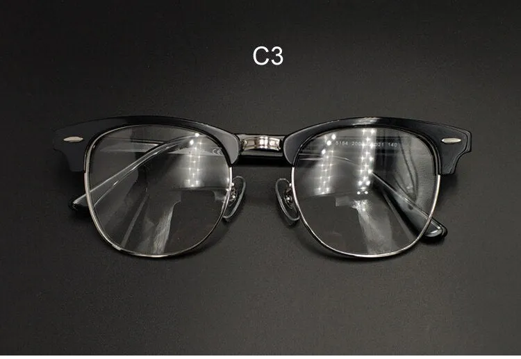 Yujo Unisex Full Rim Square Acetate Horn Eyeglasses 5154