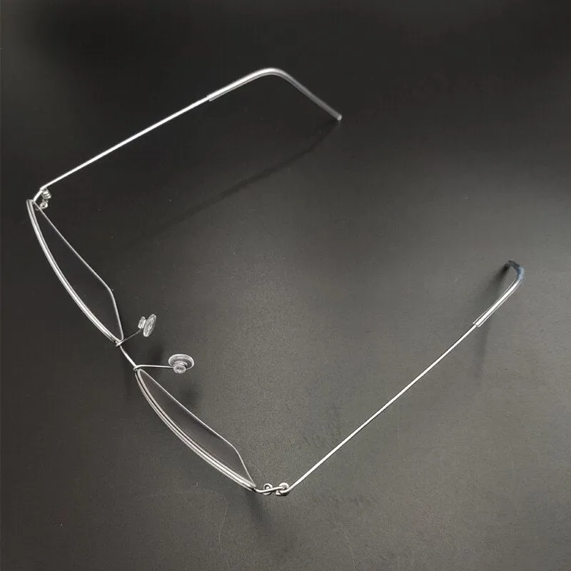 Yujo Women's Full Rim Cat Eye Triangle Stainless Steel  Eyeglasses Y049