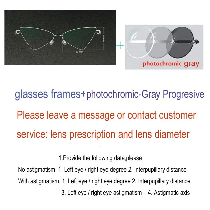 Yujo Women's Full Rim Cat Eye Triangle Stainless Steel  Eyeglasses Y049
