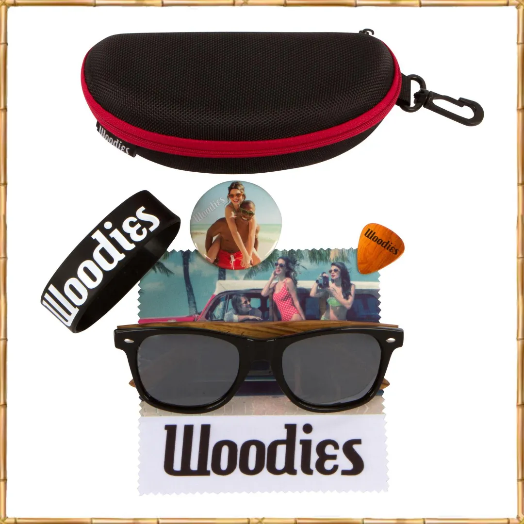 Zebra Wood Sunglasses with Silver Mirror Polarized Lens
