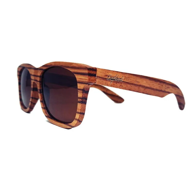 Zebrawood Full Frame Polarized Sunglasses, Tea Colored Lenses