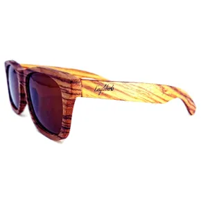 Zebrawood Full Frame Polarized Sunglasses, Tea Colored Lenses