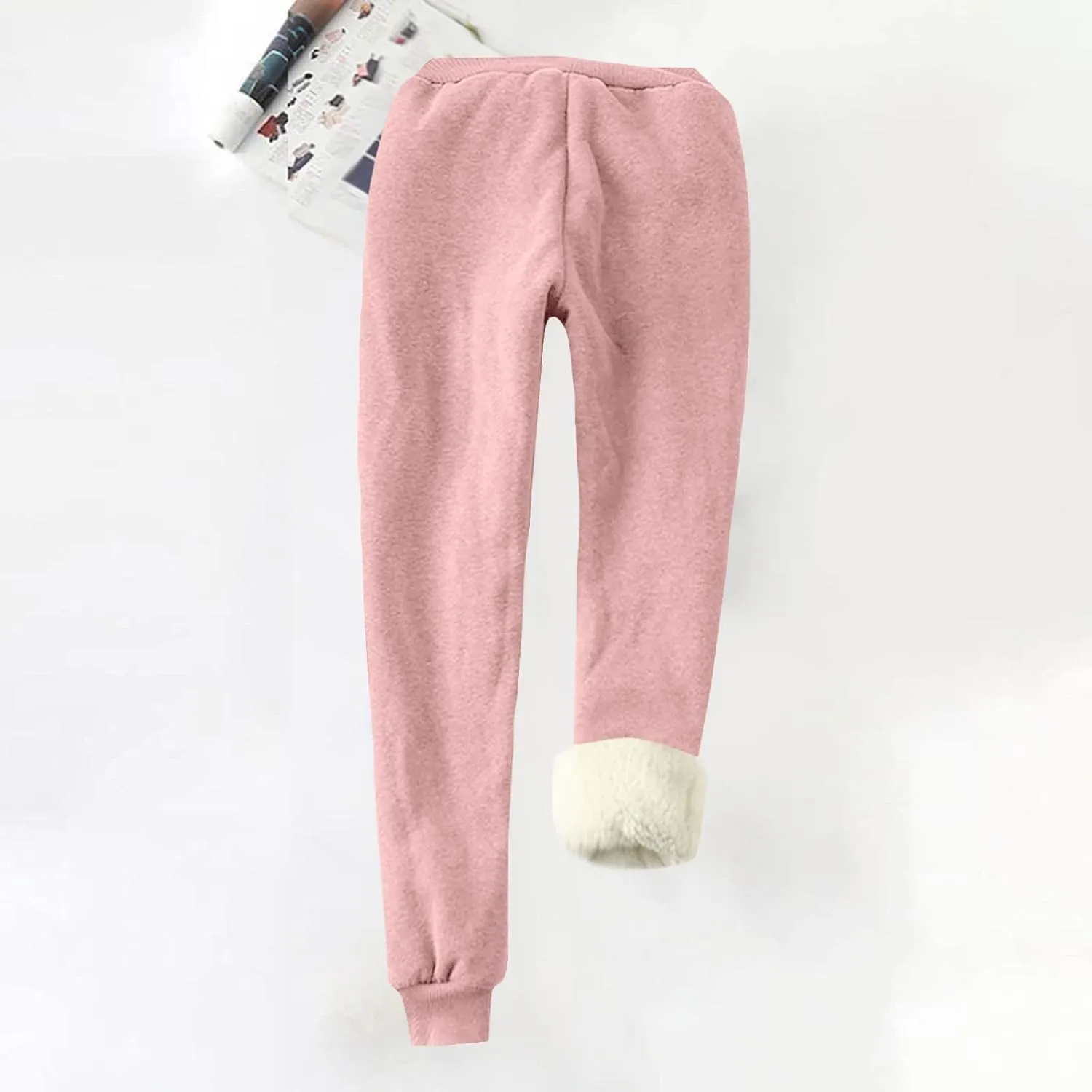 ZEFOTIM Fleece Lined Leggings Women High Waisted Thermal Tights for Women Casual Drawstring Winter Pants for Women