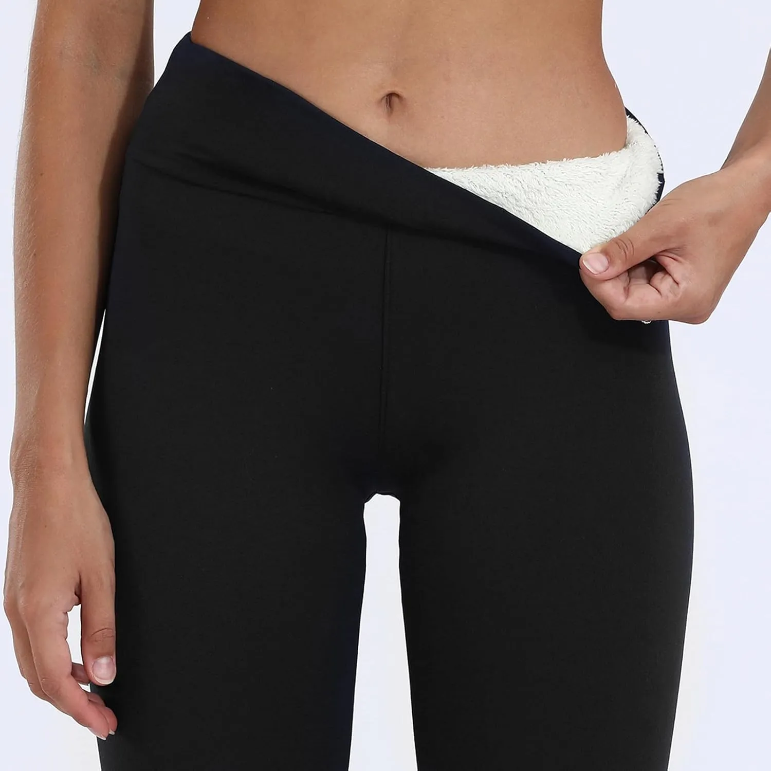 ZEFOTIM Fleece Lined Leggings Women Plus Size Workout Thermals Pants Fashion Soild High Waist Fall Tights