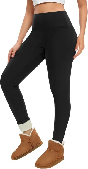 ZEFOTIM Fleece Lined Leggings Women Plus Size Workout Thermals Pants Fashion Soild High Waist Fall Tights