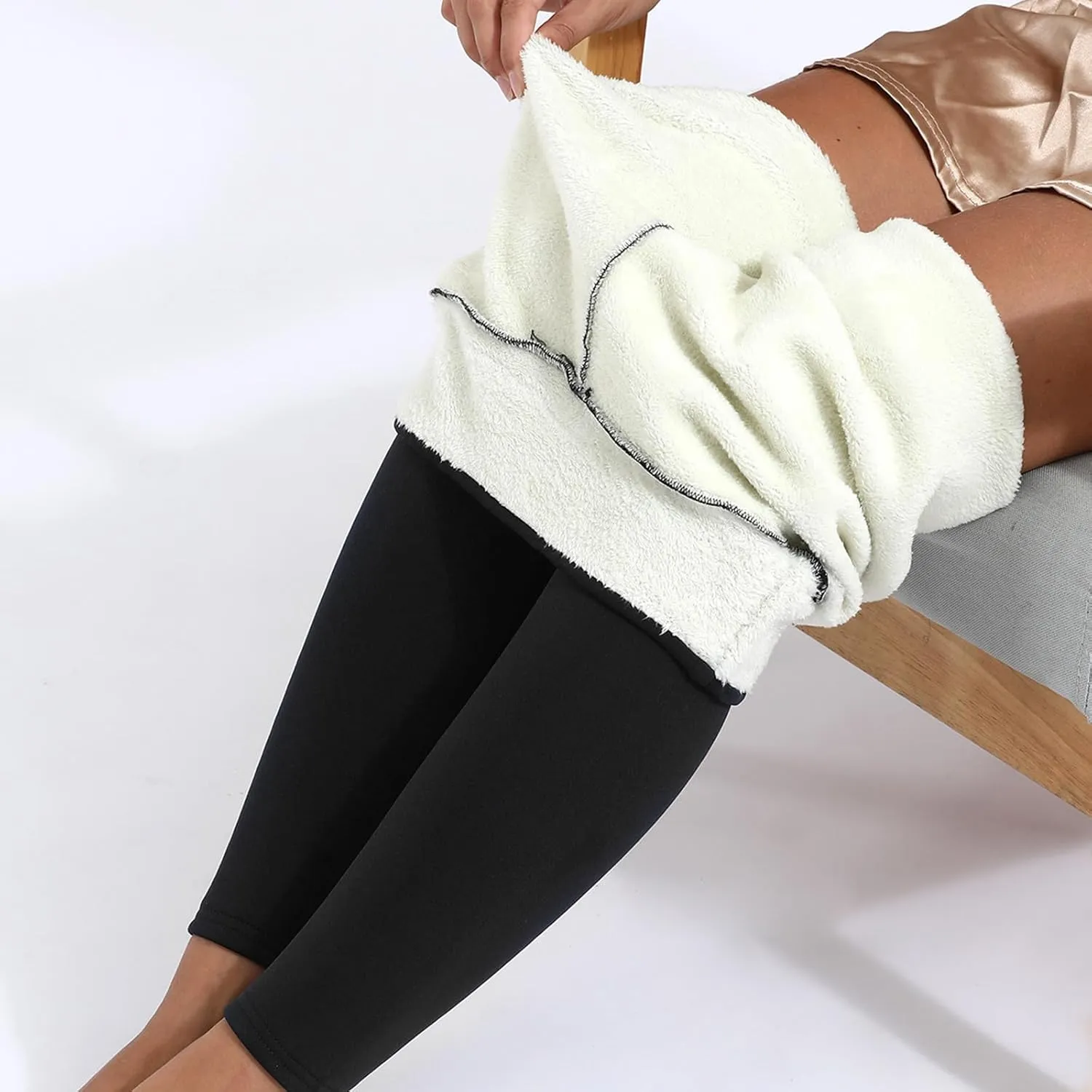 ZEFOTIM Fleece Lined Leggings Women Plus Size Workout Thermals Pants Fashion Soild High Waist Fall Tights
