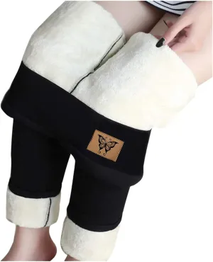 ZEFOTIM Fleece Lined Leggings Women Thermal Workout 2024 Tights Plus Size Soild High Waist Casual Pants