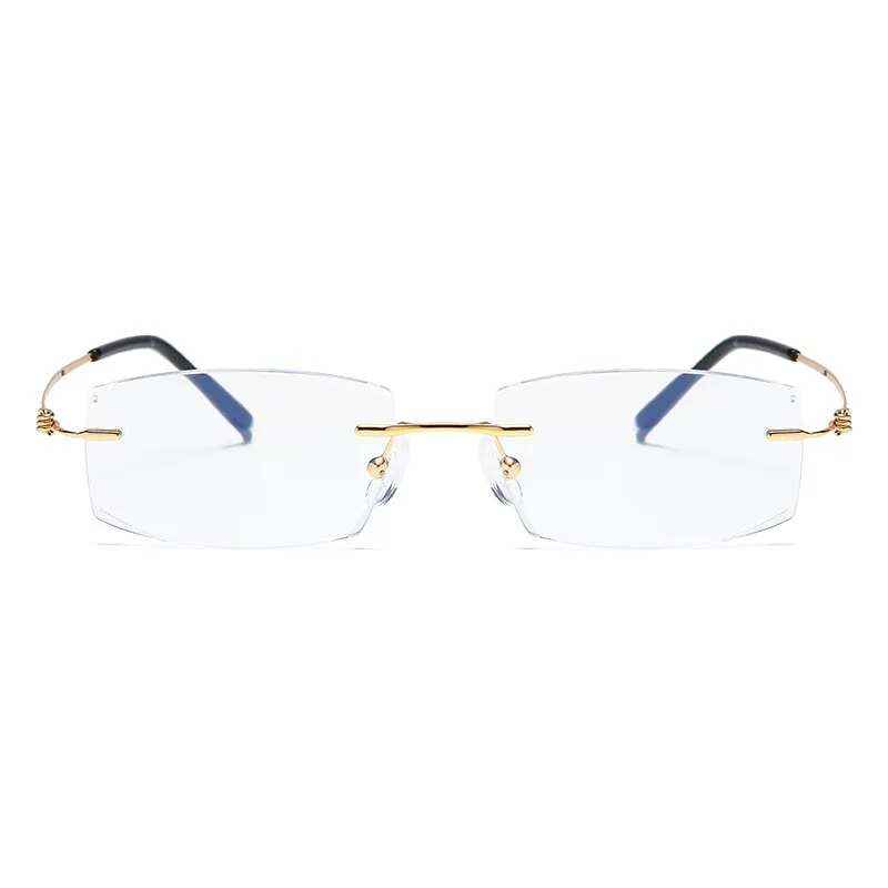 Zirosat 8581 Unisex Rimless Titanium Reading Glasses Square