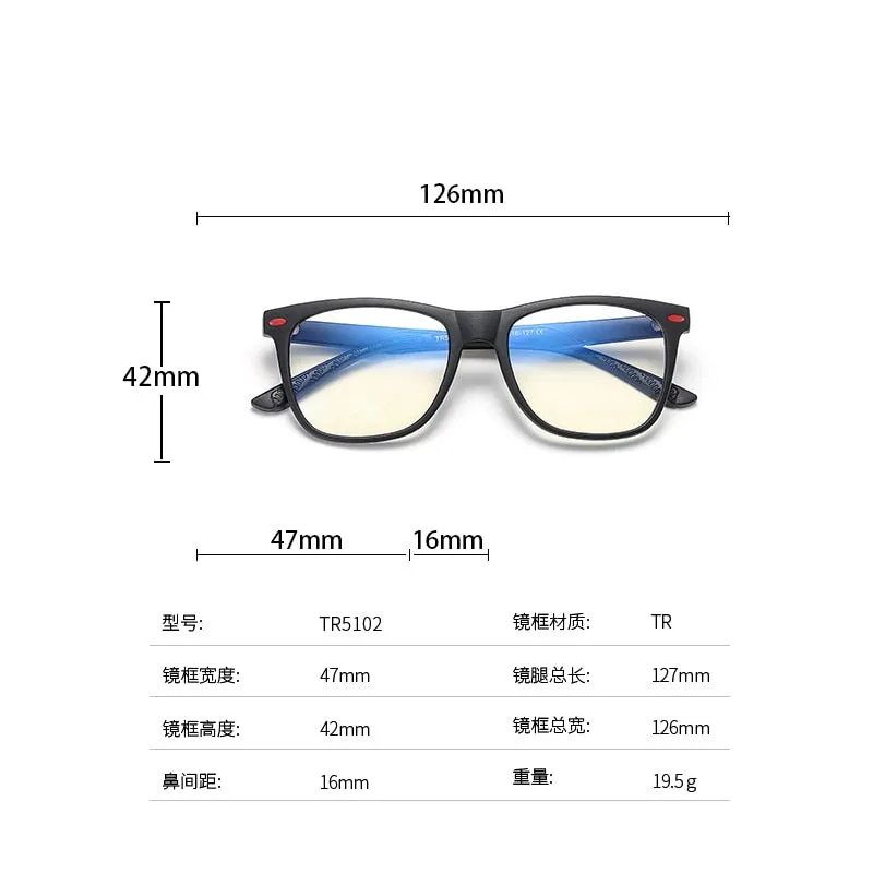 Zirosat Children's Unisex Full Rim Square Tr 90 Eyeglasses 5102